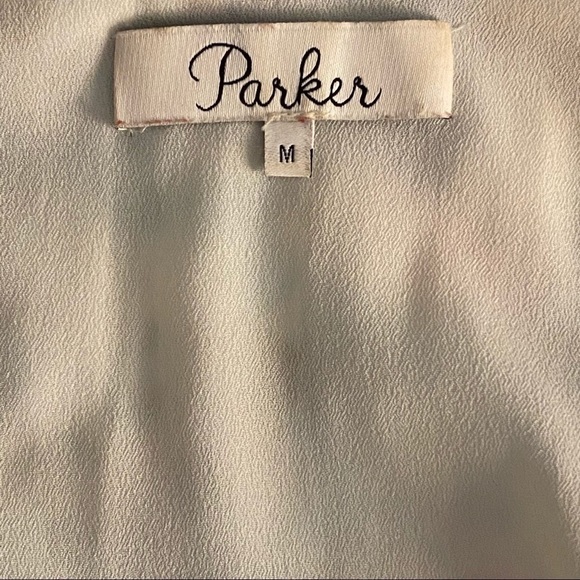 Parker Jasmine Blue Floral Print Jett Accordion Tiered Mini Cocktail Dress M - Picture 9 of 14